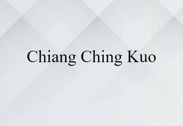 Chiang Ching kuo