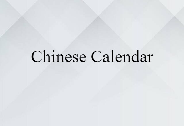 Chinese calendar