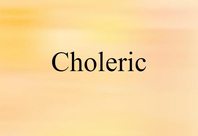 Choleric (noun) Definition, Meaning & Examples