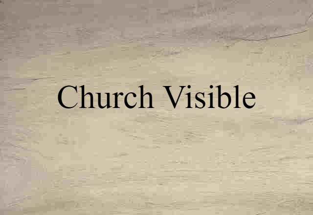 Church Visible (noun) Definition, Meaning & Examples