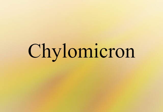 Chylomicron (noun) Definition, Meaning & Examples