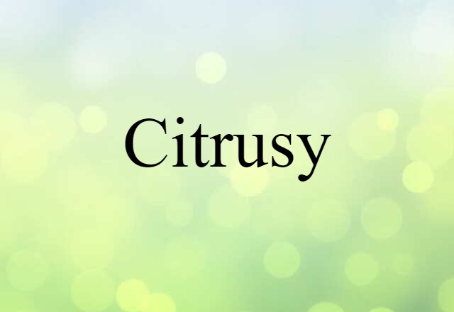 Citrusy (noun) Definition, Meaning & Examples