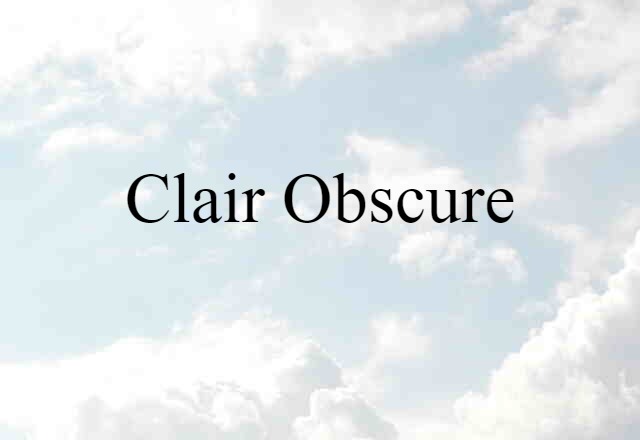 Clair-obscure (noun) Definition, Meaning & Examples