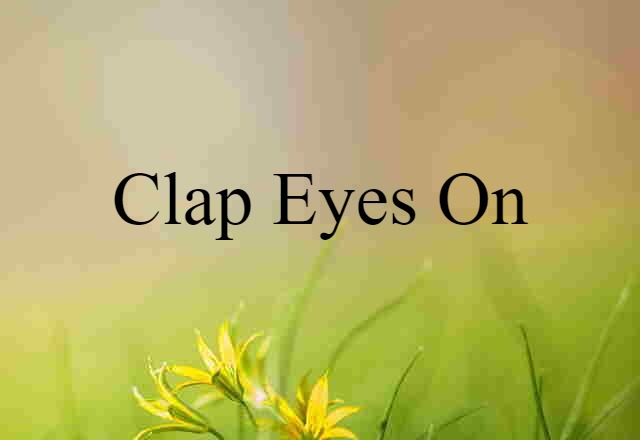 clap eyes on