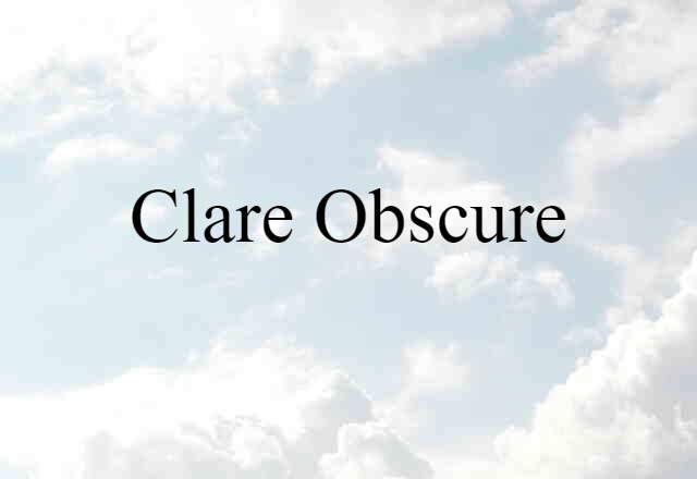 Clare-obscure (noun) Definition, Meaning & Examples