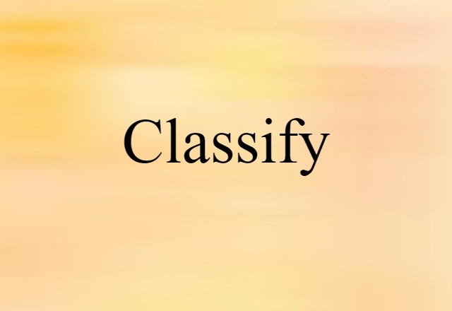 Classify (noun) Definition, Meaning & Examples