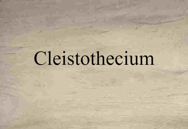 Cleistothecium (noun) Definition, Meaning & Examples