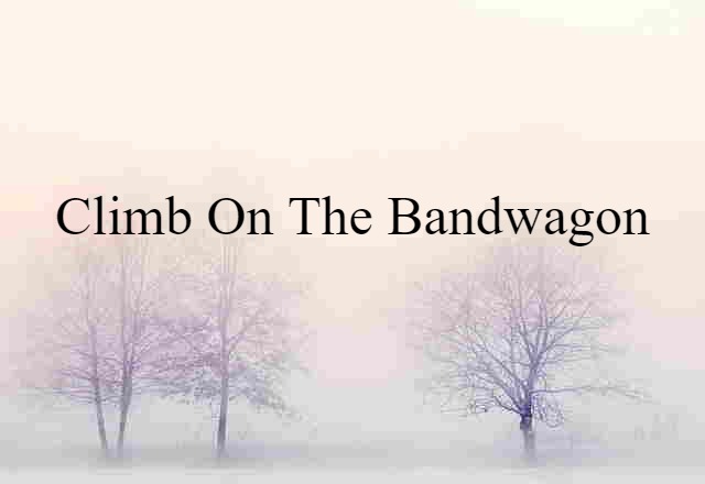 Climb On The Bandwagon (noun) Definition, Meaning & Examples