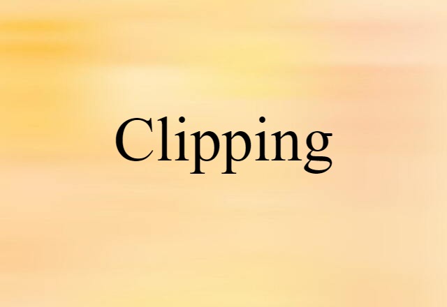 Clipping (noun) Definition, Meaning & Examples