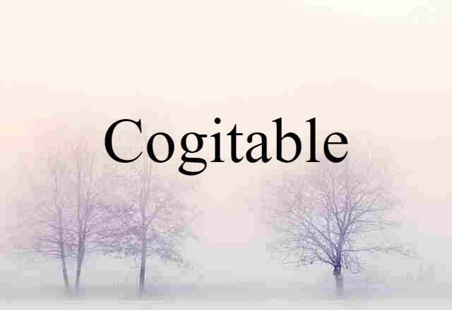 Cogitable (noun) Definition, Meaning & Examples