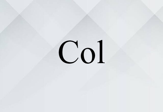 Col (noun) Definition, Meaning & Examples