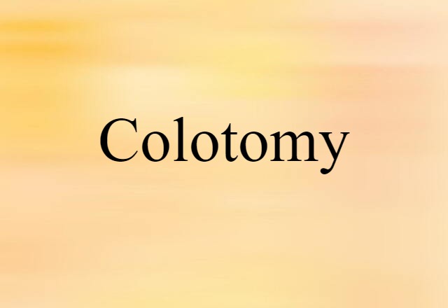 Colotomy (noun) Definition, Meaning & Examples