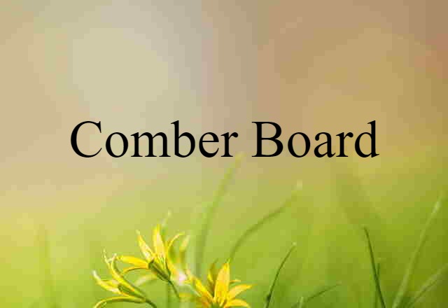 Comber Board (noun) Definition, Meaning & Examples