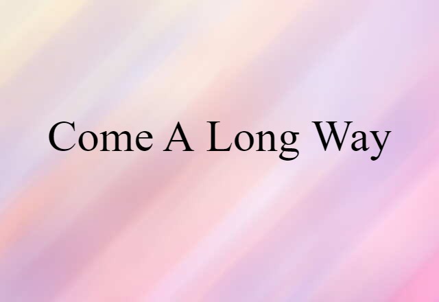 Come A Long Way (noun) Definition, Meaning & Examples