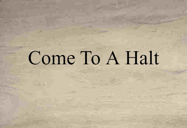 Come To A Halt (noun) Definition, Meaning & Examples