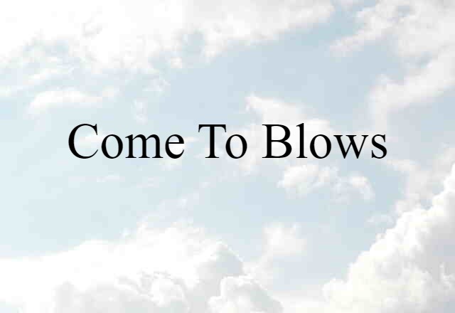 Come To Blows (noun) Definition, Meaning & Examples