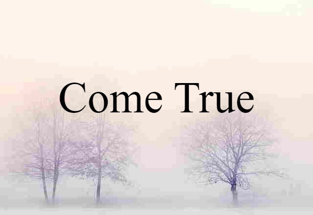 Come True (noun) Definition, Meaning & Examples