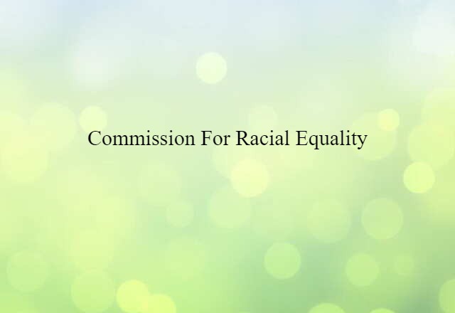 Commission for Racial Equality