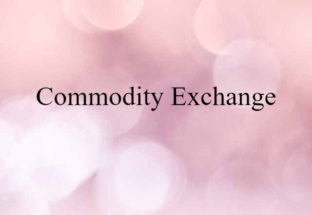 Commodity Exchange (noun) Definition, Meaning & Examples