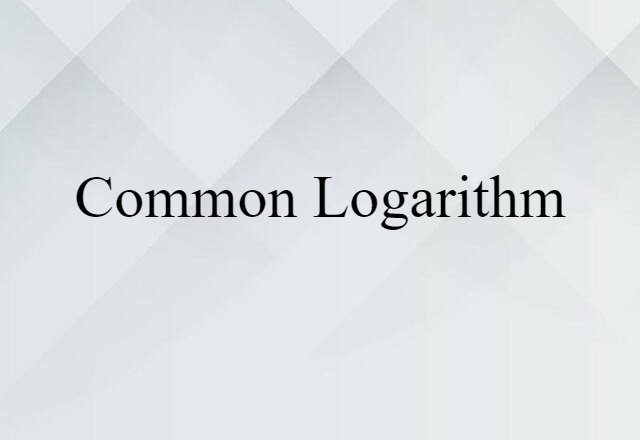 common logarithm