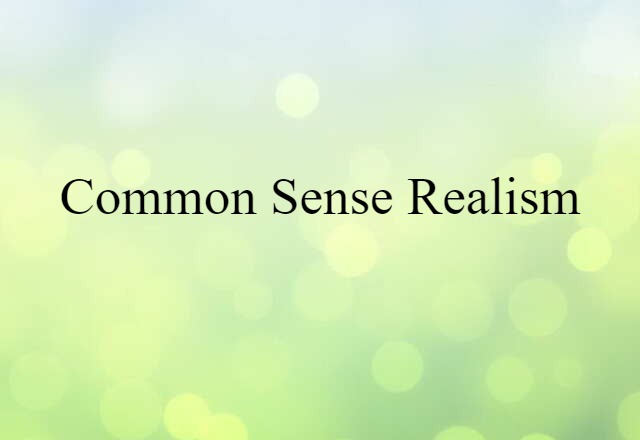 Common Sense Realism (noun) Definition, Meaning & Examples