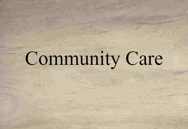 Community Care (noun) Definition, Meaning & Examples