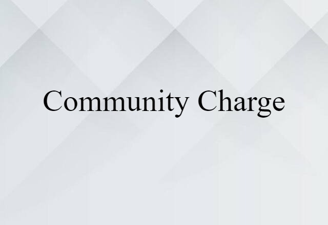 Community Charge (noun) Definition, Meaning & Examples