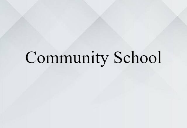 Community School (noun) Definition, Meaning & Examples