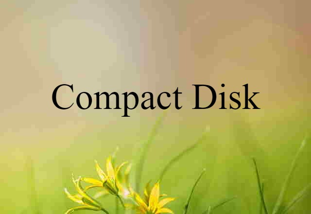 Compact Disk (noun) Definition, Meaning & Examples