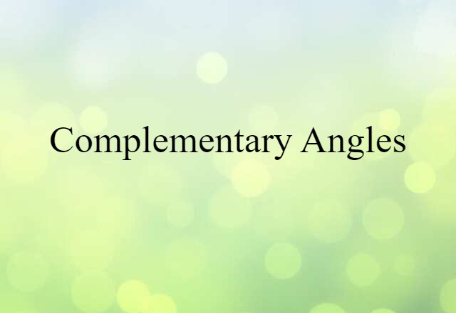 complementary angles