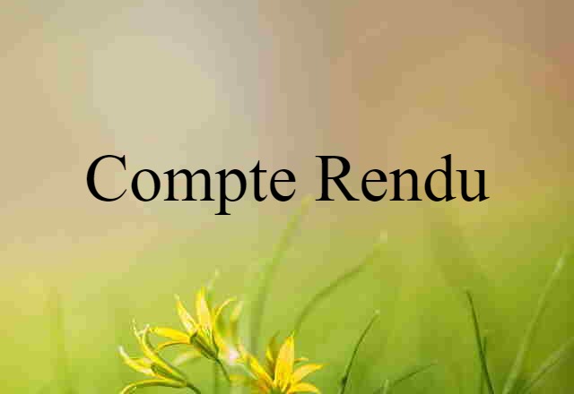 compte rendu