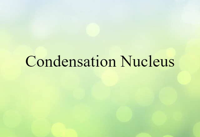 Condensation Nucleus (noun) Definition, Meaning & Examples