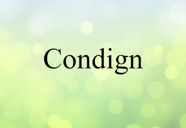 Condign (noun) Definition, Meaning & Examples