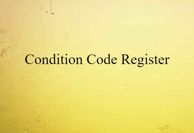 condition code register