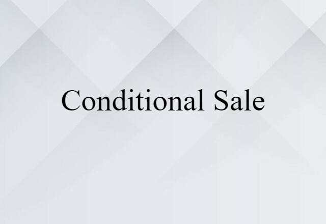 conditional sale