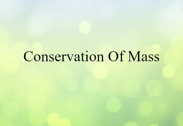 conservation of mass