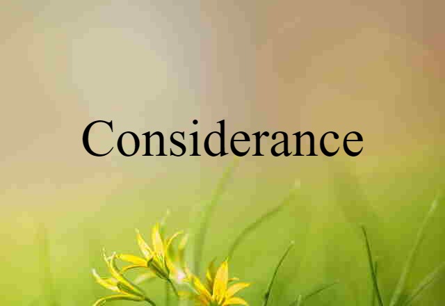 Considerance (noun) Definition, Meaning & Examples