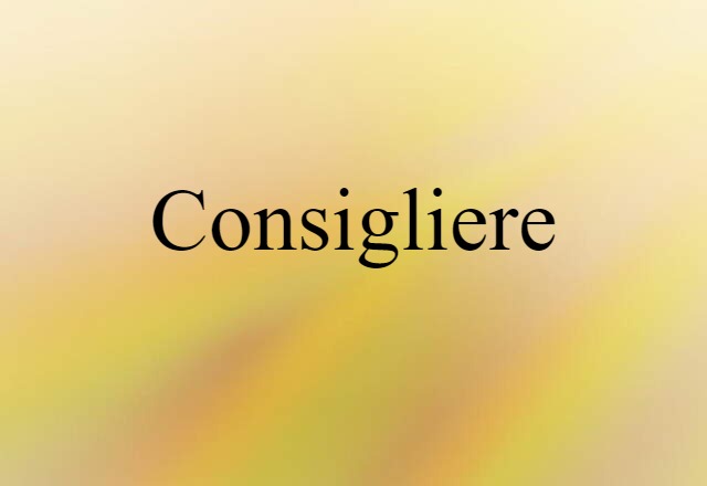 Consigliere (noun) Definition, Meaning & Examples