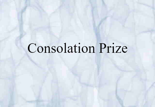 Consolation Prize (noun) Definition, Meaning & Examples