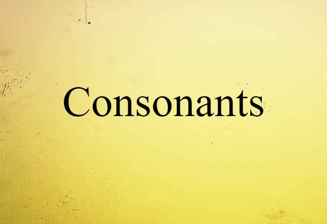 consonants