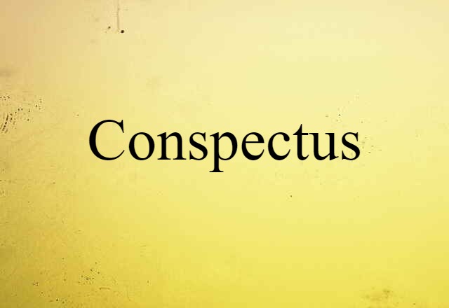 Conspectus (noun) Definition, Meaning & Examples