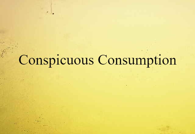 Conspicuous Consumption (noun) Definition, Meaning & Examples