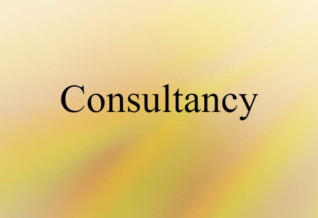 Consultancy (noun) Definition, Meaning & Examples