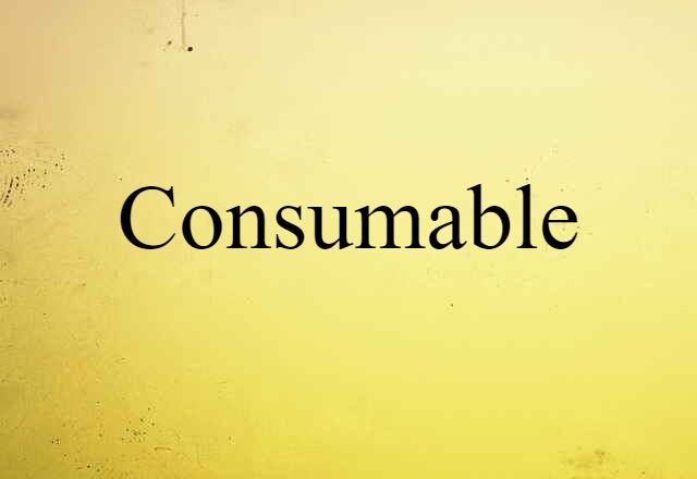 Consumable (noun) Definition, Meaning & Examples