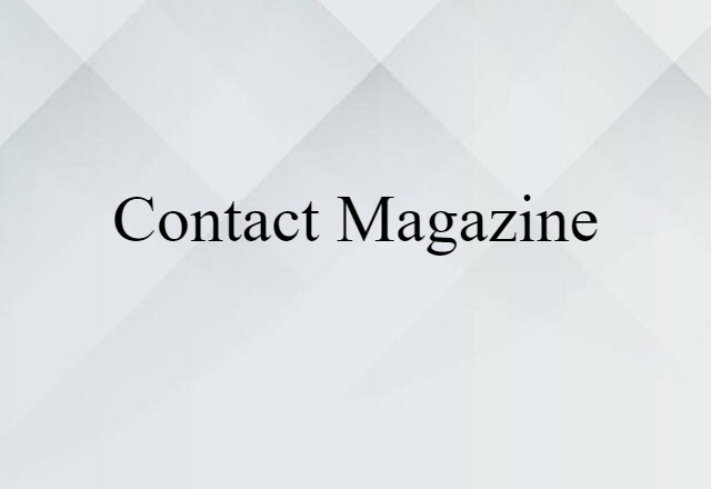 contact magazine