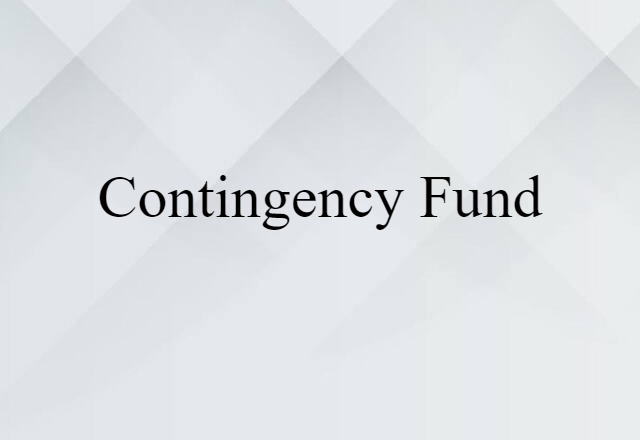 Contingency Fund (noun) Definition, Meaning & Examples