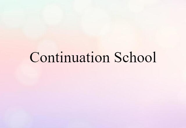 Continuation School (noun) Definition, Meaning & Examples