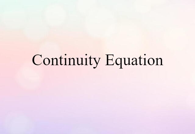 continuity equation