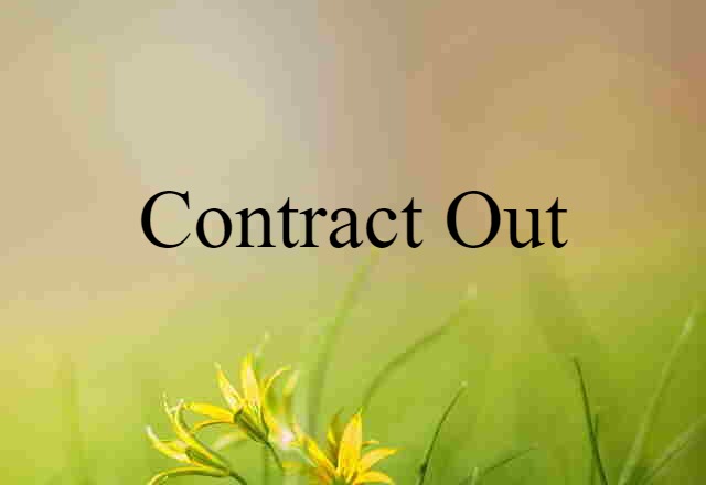 Contract Out (noun) Definition, Meaning & Examples