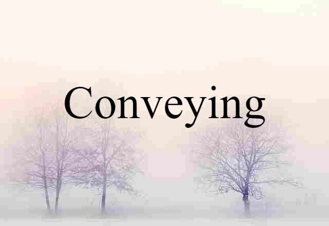 Conveying (noun) Definition, Meaning & Examples